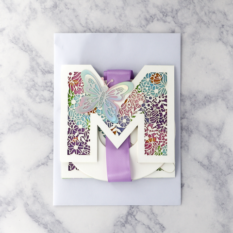 Laser-Cut Hangable Mom Banner Mother's Day Card (Mom)