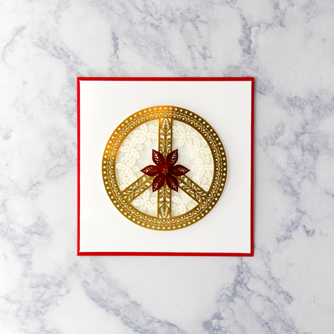 Laser-Cut Peace Sign Holiday Card