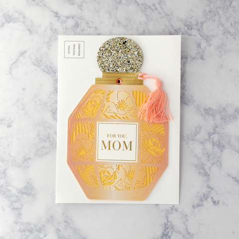 Laser-Cut Perfume Bottle Mother's Day Card (For Mom)