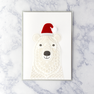 Laser-Cut Polar Bear Holiday Card