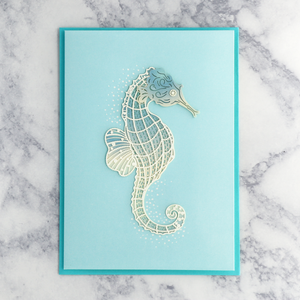 Laser-Cut Seahorse Blank Card