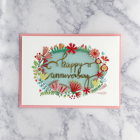 Laser-Cut Wreath Anniversary Card