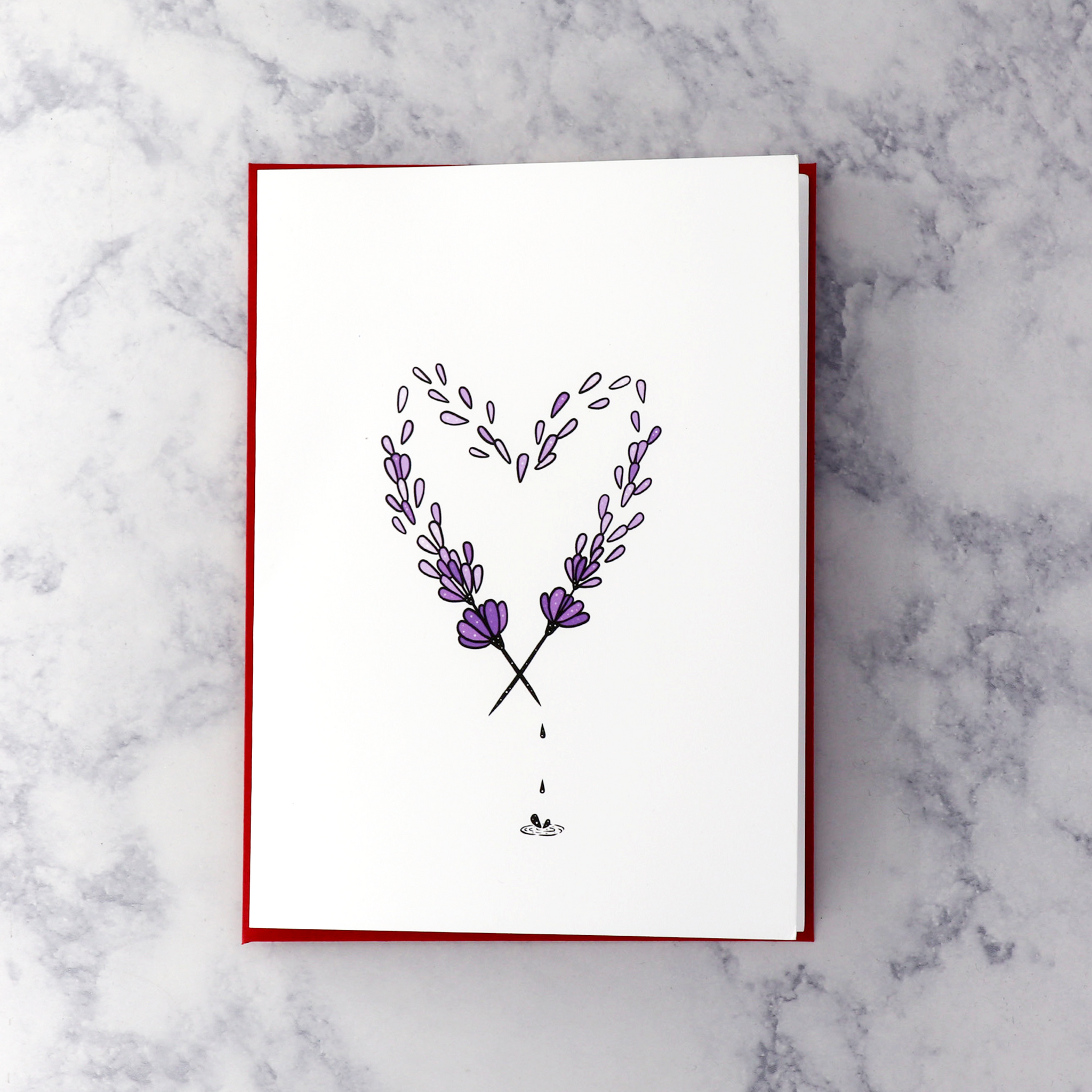 Lavender Heart Twigs Romance Card