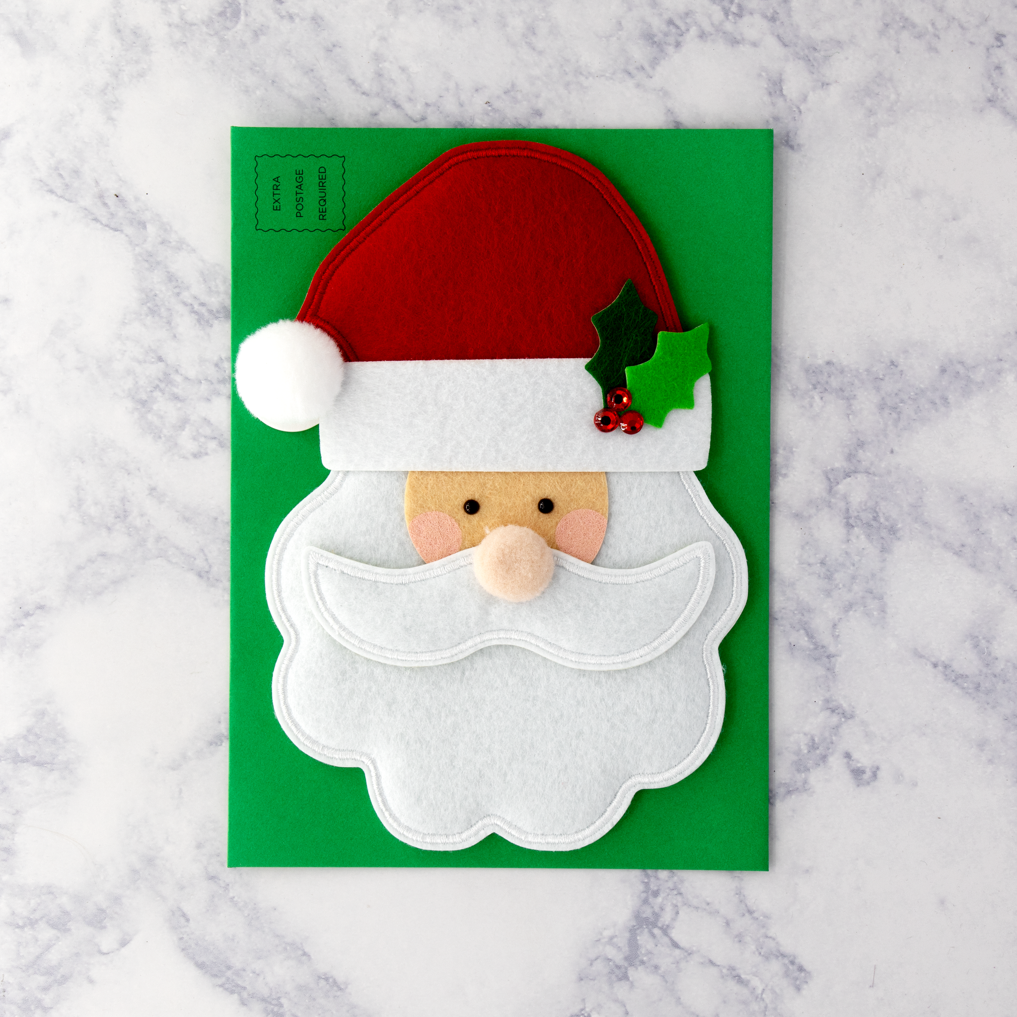 Layered Felt Santa Christmas Card