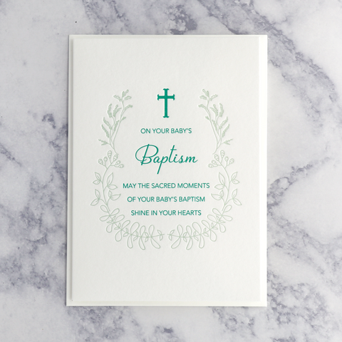 Letterpress Baptism Card