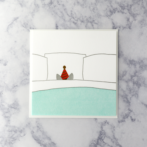 Letterpress Dog In Bed Birthday Card