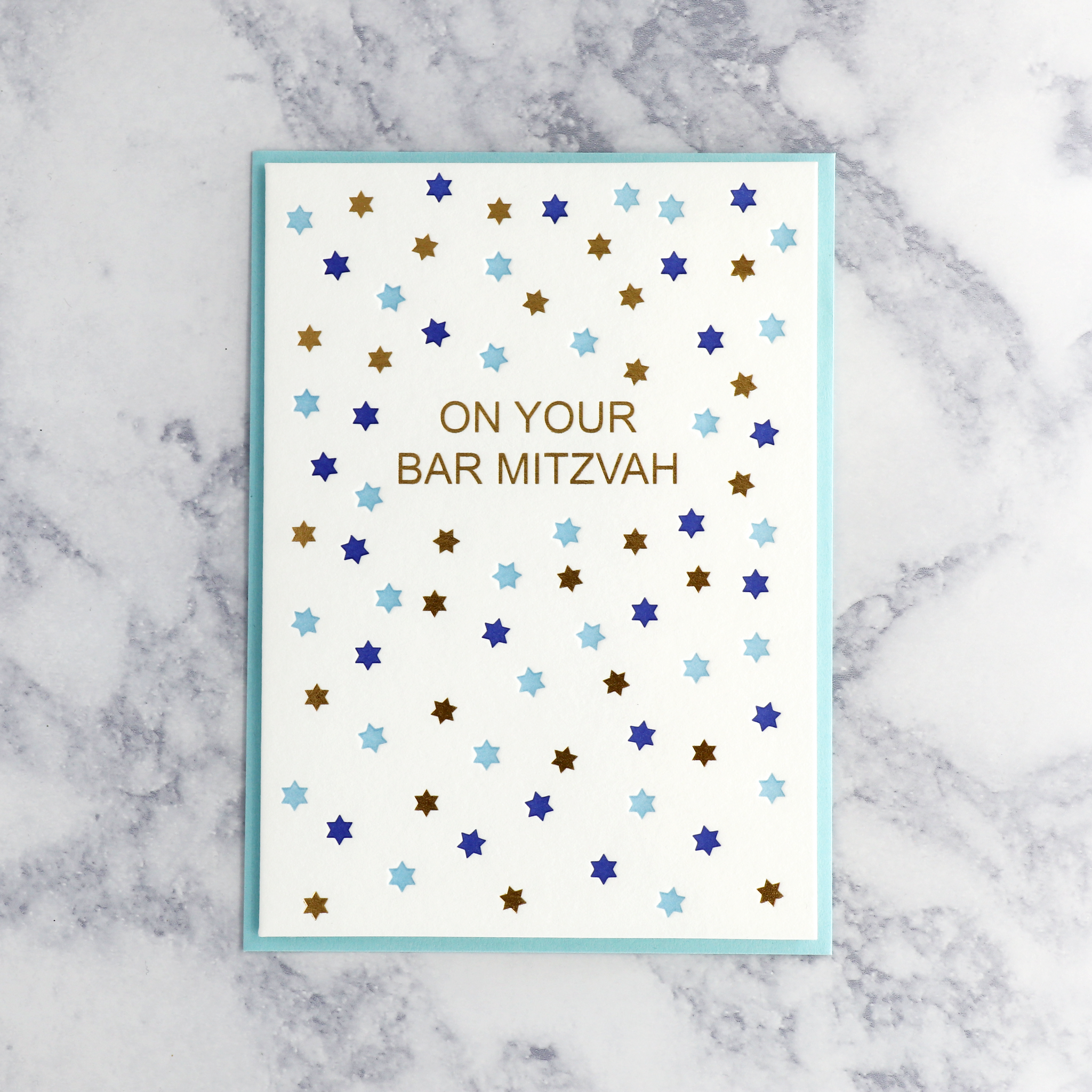 Letterpress Dotted Bar Mitzvah Card