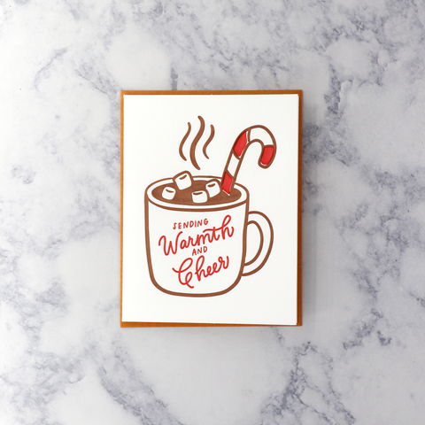 Letterpress Mug of Warmth & Cheer Holiday Card