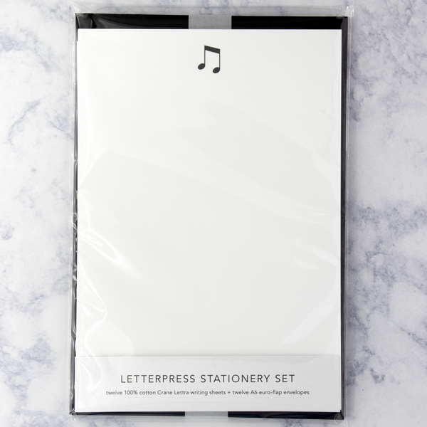 Letterpress Music Notes Writing Sheets (Set of 12)