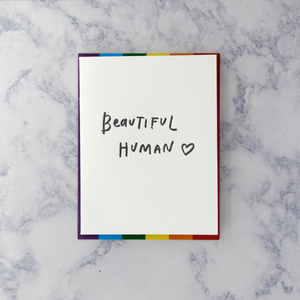 Letterpress “Beautiful Human” LGBTQIA+ Pride Friendship Card