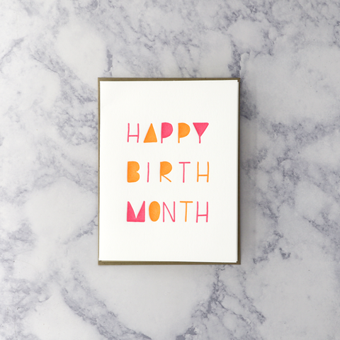 Letterpress "Birth Month" Birthday Card