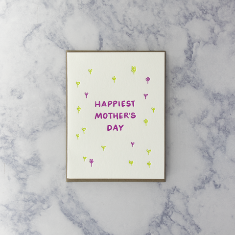 Letterpress "Happiest" Mother's Day Card