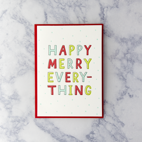 Letterpress "Happy Merry Everything" Holiday Card