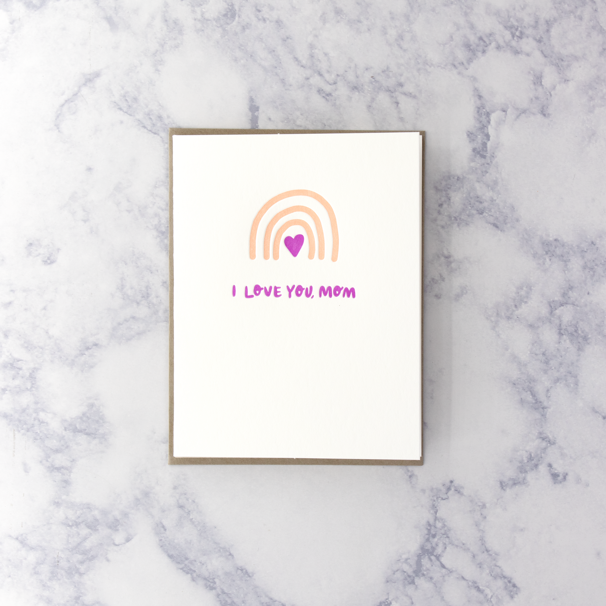 Letterpress "I Love You, Mom" Mother's Day Card