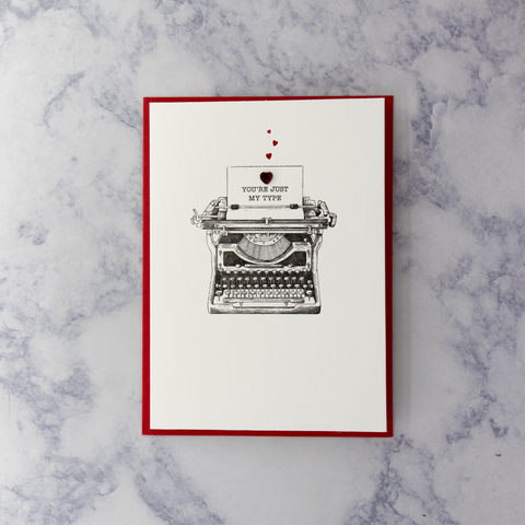 Letterpress “Just My Type” Valentine’s Day Card