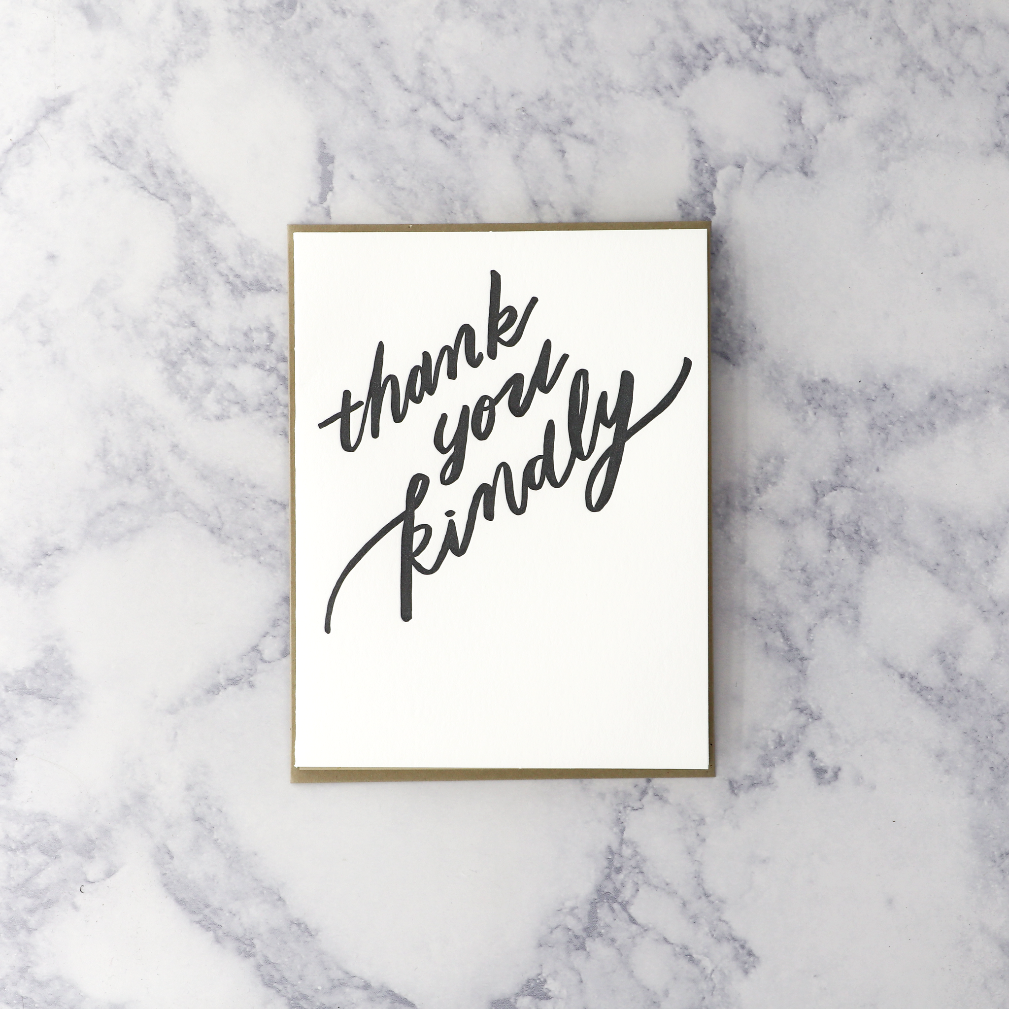 Letterpress "Kindly" Thank You Card