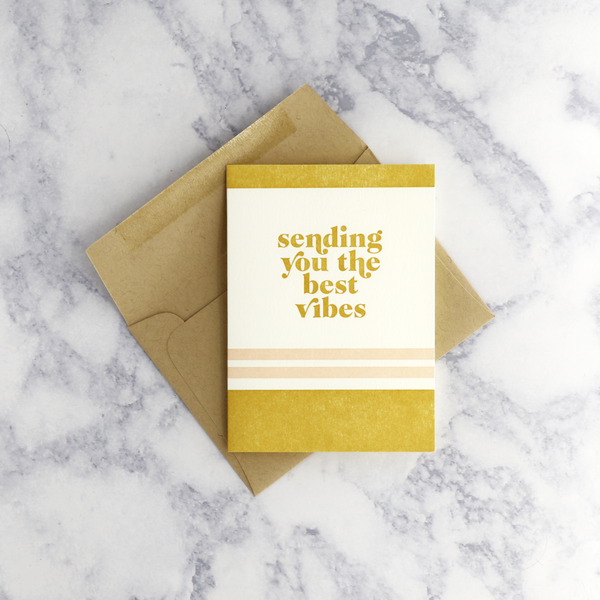 Letterpress "Sending You The Best Vibes" Boxed Notes (Set of 6)
