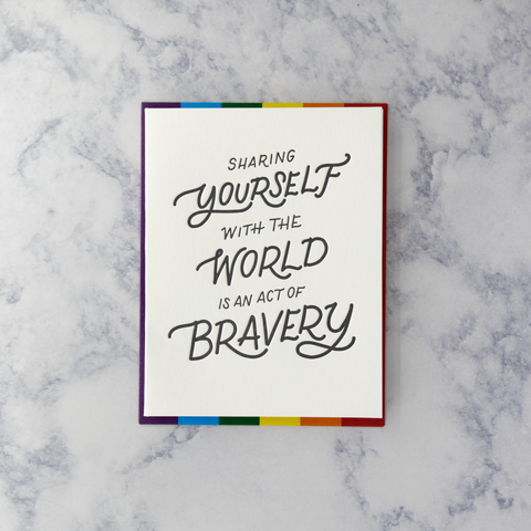 Letterpress “Sharing Yourself” LGBTQIA+ Pride Friendship Card