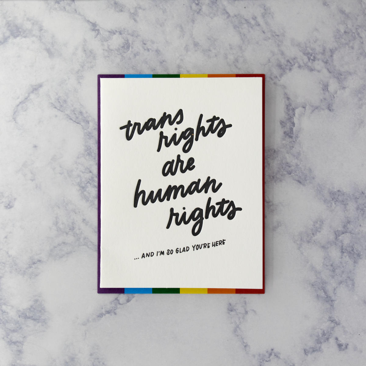 Letterpress “Trans Rights” Pride LGBTQIA+ Friendship Card – Bonsai ...