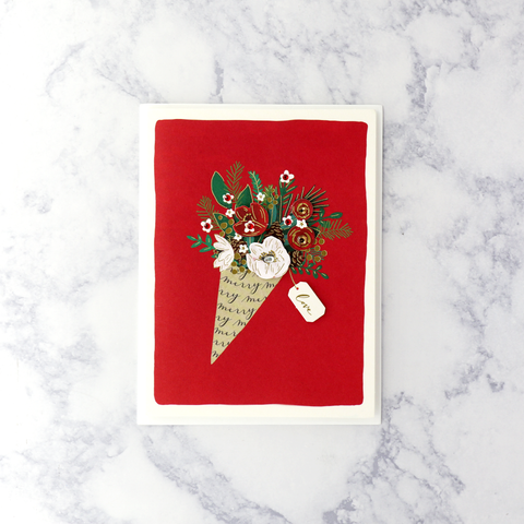 Love Bouquet Romantic Christmas Card