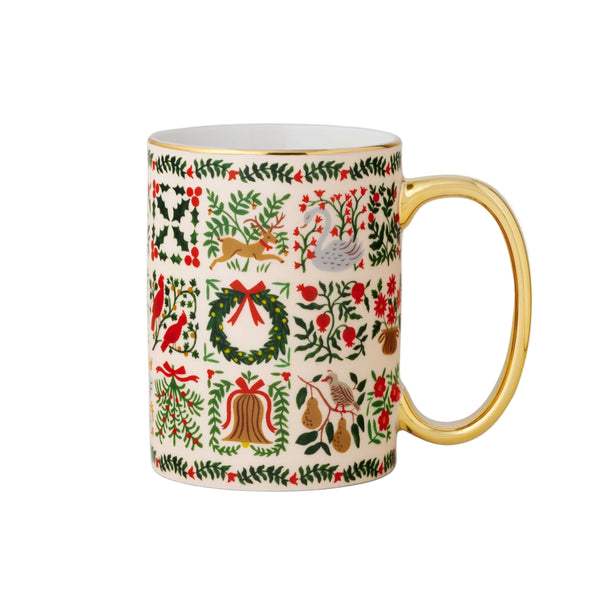 Christmastide Patterned Christmas Porcelain Mug