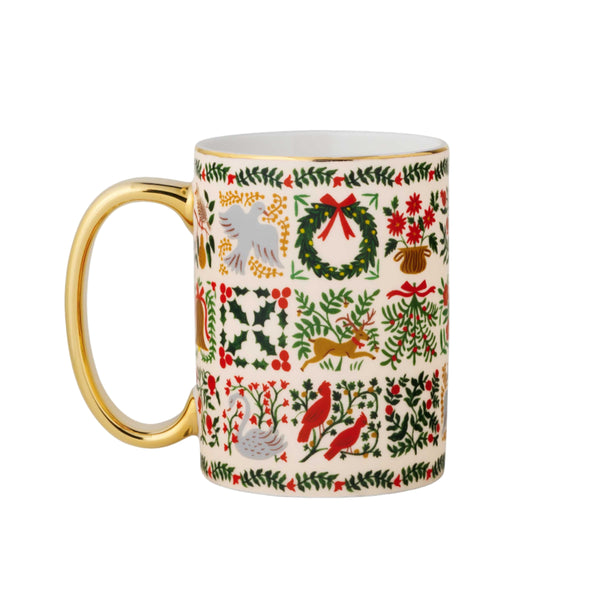 Christmastide Patterned Christmas Porcelain Mug