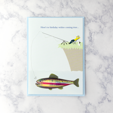 Man Fishing Birthday Card