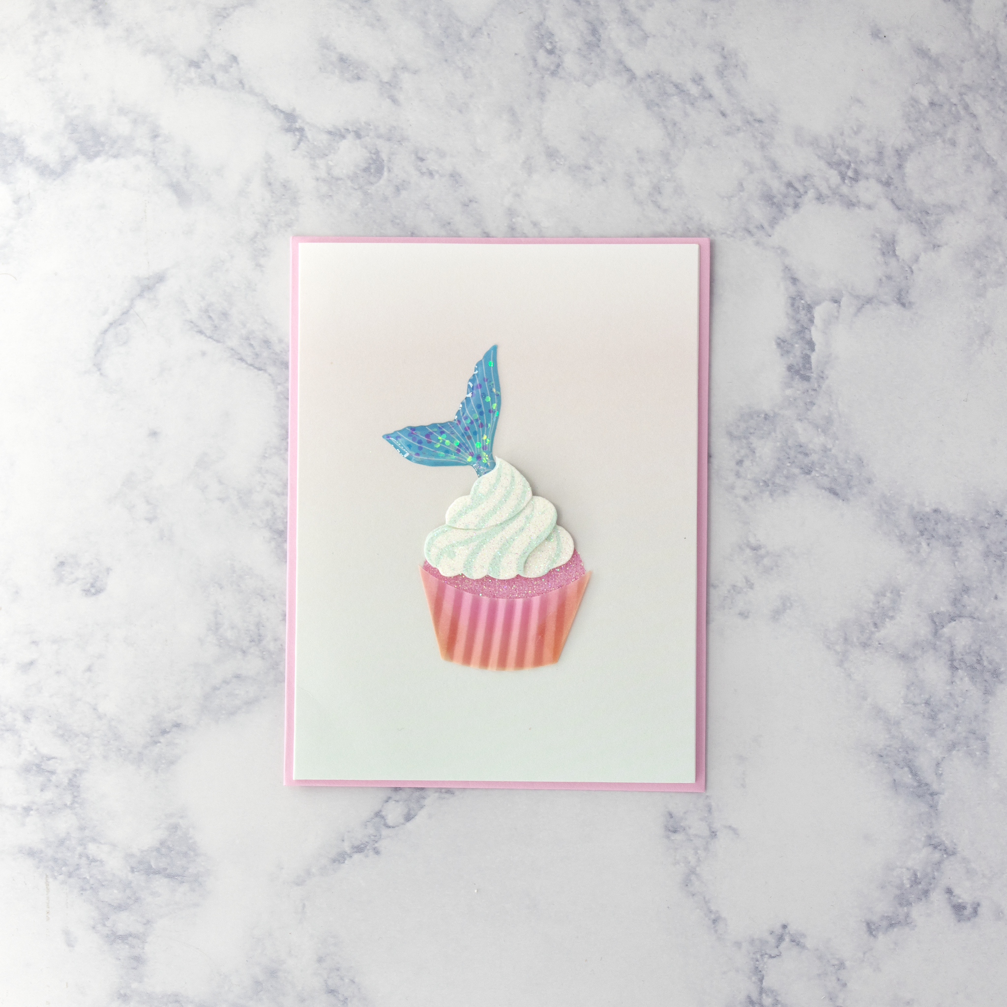 Mermaid Tail Cupcake Birthday Card