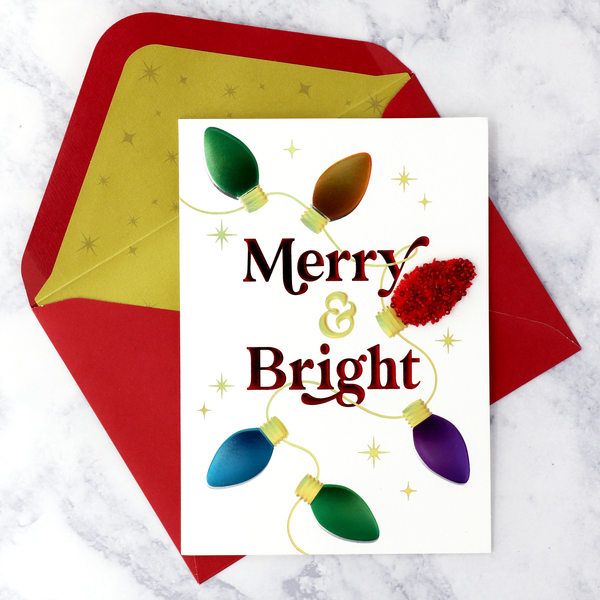 Handmade "Merry & Bright" Christmas Boxed Cards (Set of 8)
