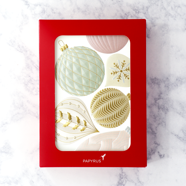 Metallic Ornament Christmas Boxed Cards (Set of 12)