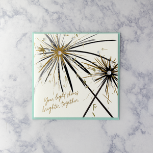 Metallic Sparklers Wedding Card