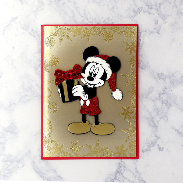 Mickey With Presents Christmas Card