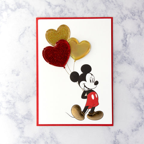 Mickey With Balloons Valentine’s Day Card