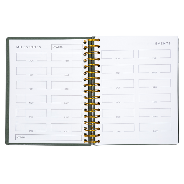 "Focused" 2024-2025 12 Month Leather Planner