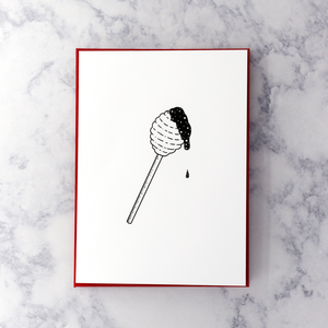 Miss Honey Dipping Stick Blank Card