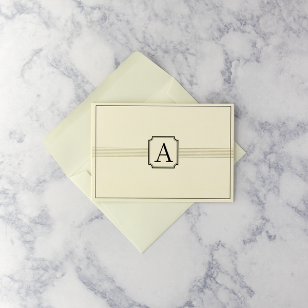 Embossed Monogram "A" Boxed Cards (Set of 14)