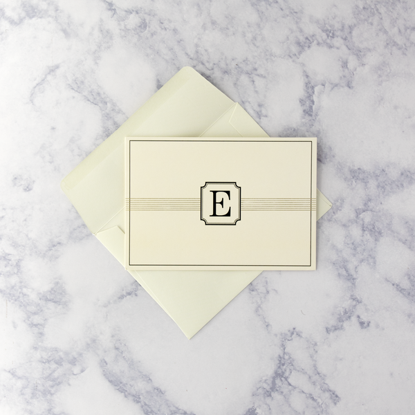 Embossed Monogram "E" Boxed Cards (Set of 14)