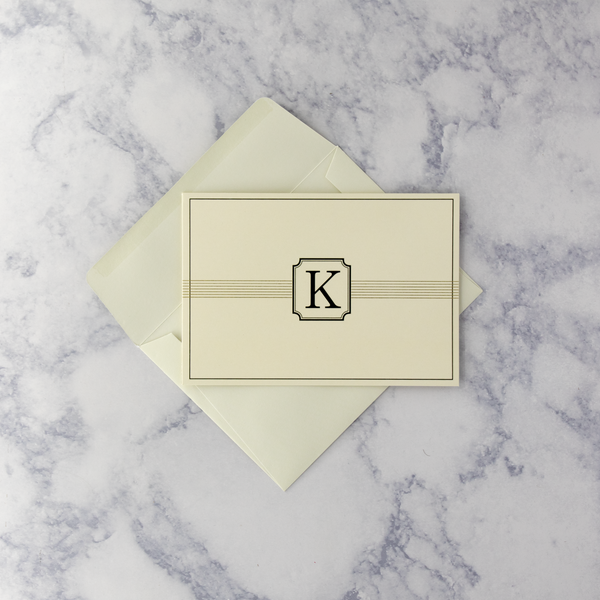 Embossed Monogram "K" Boxed Cards (Set of 14)