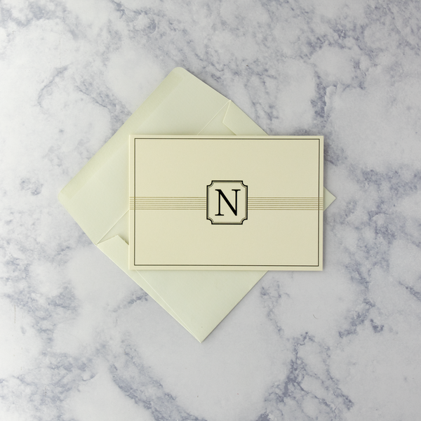 Embossed Monogram "N" Boxed Cards (Set of 14)