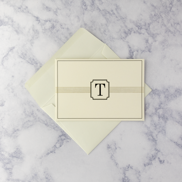 Embossed Monogram "T" Boxed Cards (Set of 14)