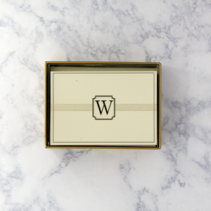 Embossed Monogram "W" Boxed Cards (Set of 14)