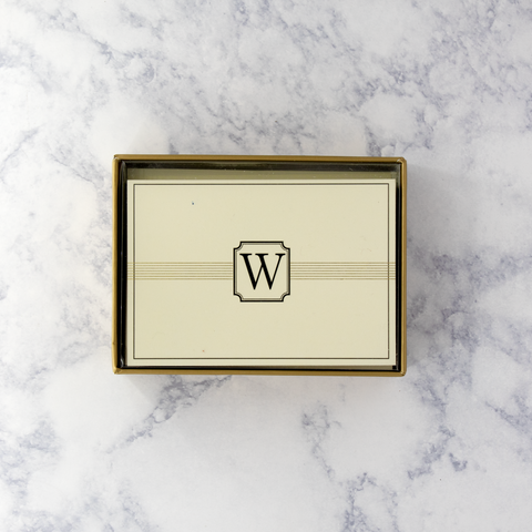 Embossed Monogram "W" Boxed Cards (Set of 14)