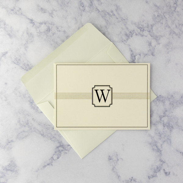 Embossed Monogram "W" Boxed Cards (Set of 14)