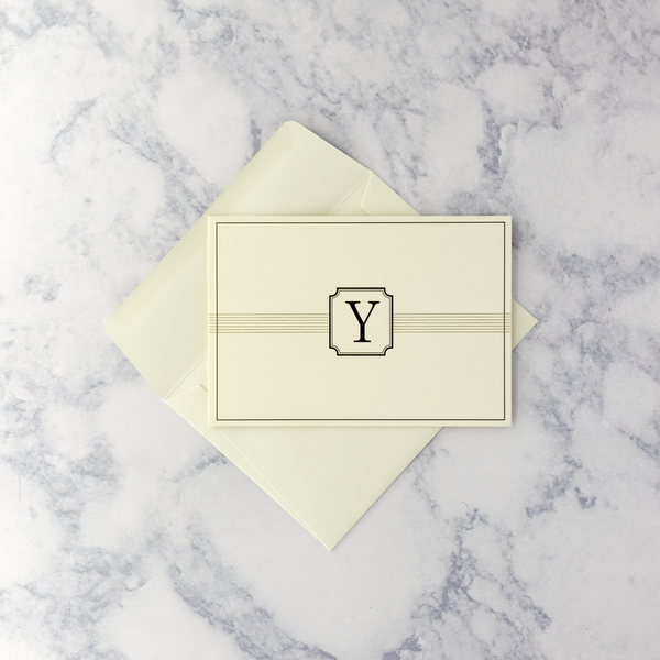 Embossed Monogram "Y" Boxed Cards (Set of 14)