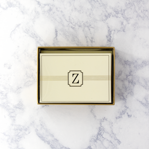 Embossed Monogram "Z" Boxed Cards (Set of 14)