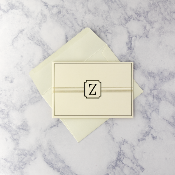 Embossed Monogram "Z" Boxed Cards (Set of 14)