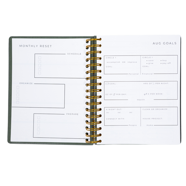 "Focused" 2024-2025 12 Month Leather Planner