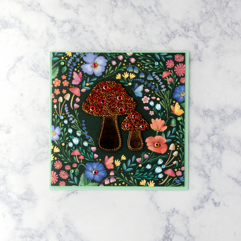 Mushroom & Flowers Mother's Day Card