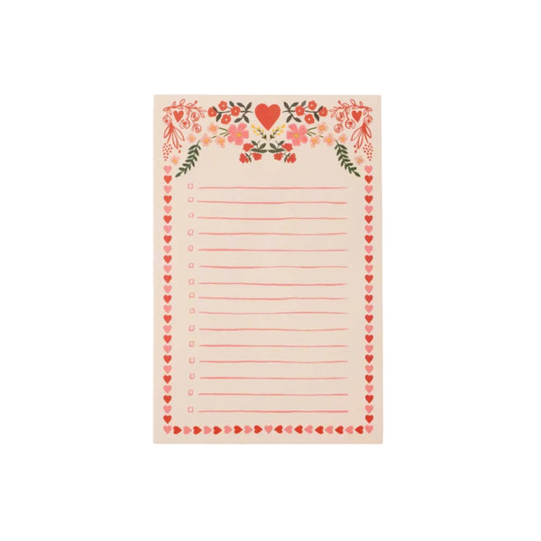 Juliet Valentine's Day Checklist Notepad