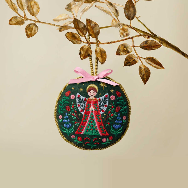 Embroidered Angel Christmas Ornament